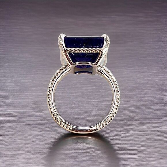 Natural Solitaire Sapphire Ring 6.5 14k W Gold 7 TCW Certified $3,150 310545 - Picture 8 of 15